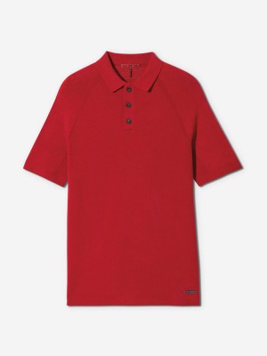 Sun Day Red 3D Knit Polo Röda | 024785-UZQ