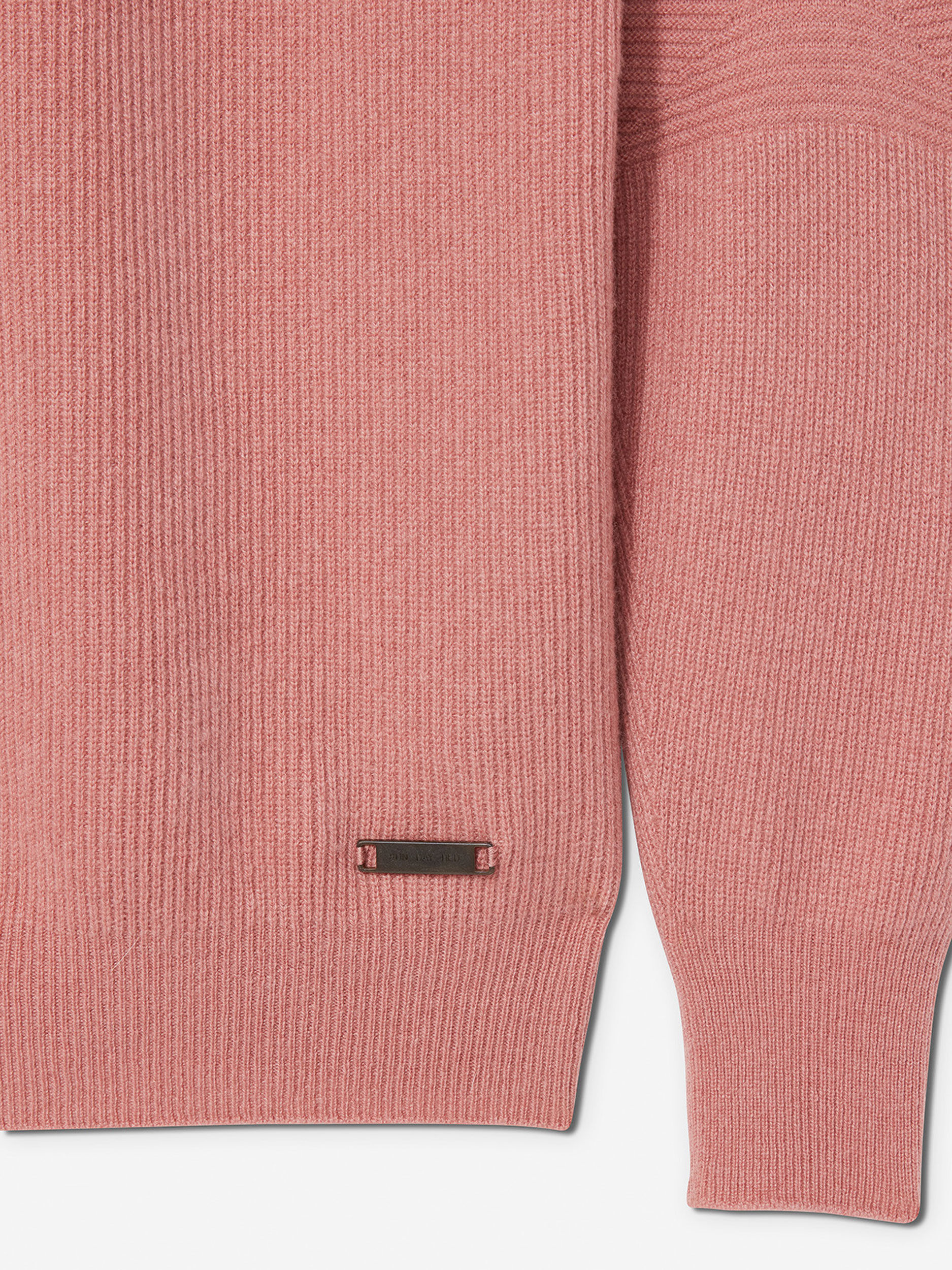 Sun Day Red 3D Knit Cashmere Quarter Zip Rosa | 947526-DKH