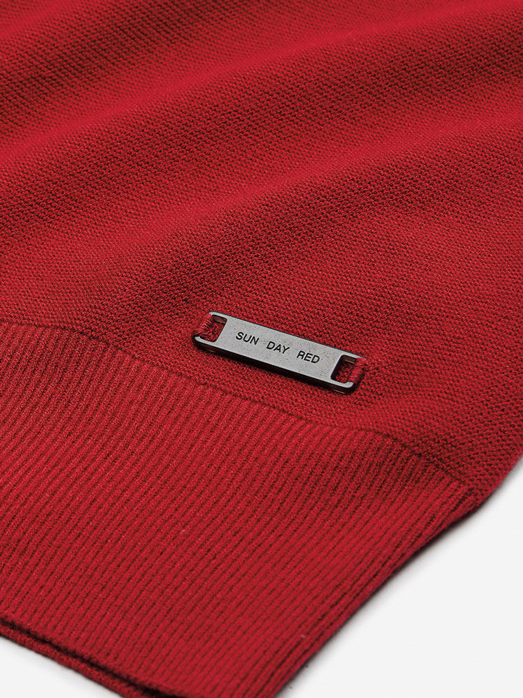 Sun Day Red 3D Knit Lightweight Crew Röda | 317296-MNB