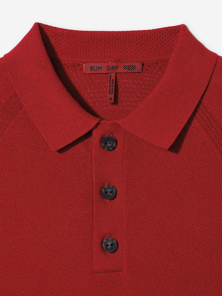 Sun Day Red 3D Knit Polo Röda | 024785-UZQ