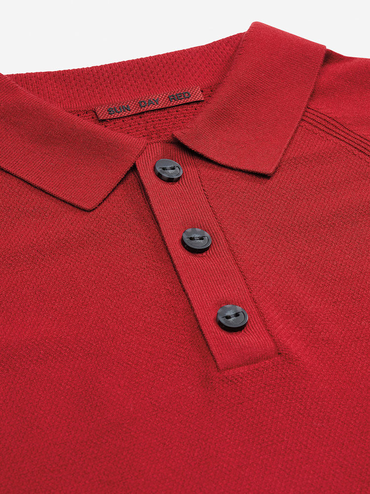 Sun Day Red 3D Knit Polo Röda | 024785-UZQ