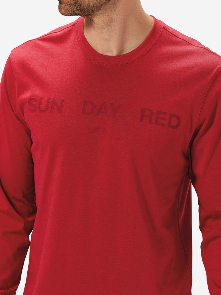 Sun Day Red Long Sleeve Dark Nebula T-Shirt Röda | 932510-EOG