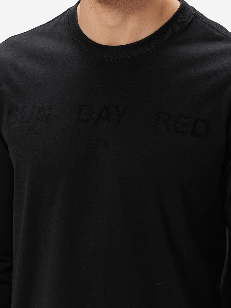 Sun Day Red Long Sleeve Dark Nebula T-Shirt Svarta | 203458-MPD