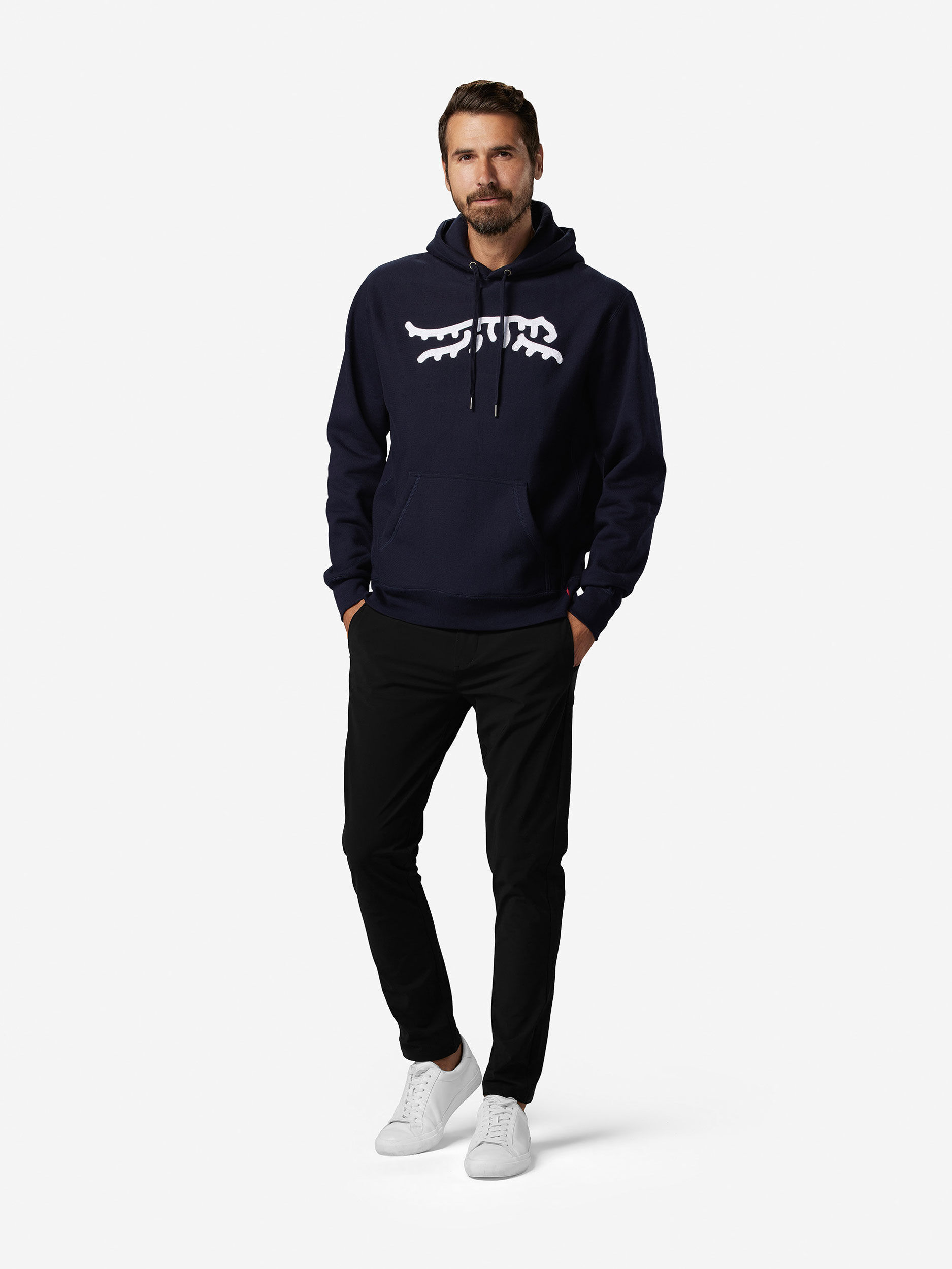 Sun Day Red Luare Chain Stitch Hoodie Navy/White | 618350-CDJ