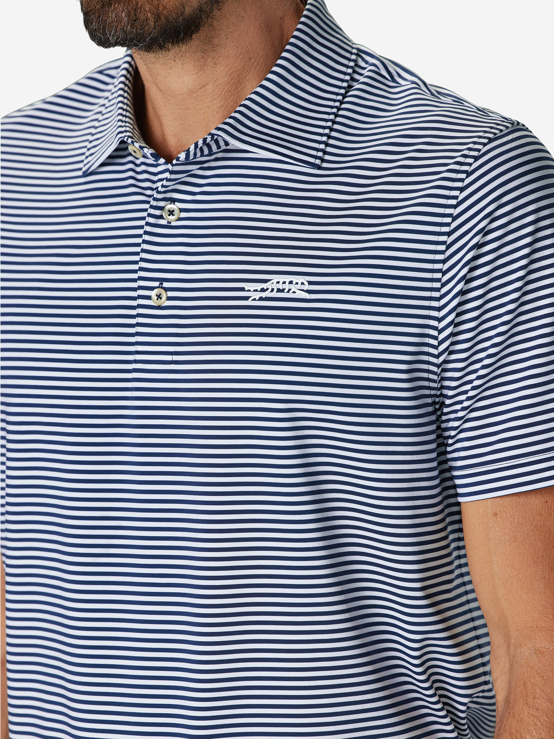 Sun Day Red Monterey Stripe Polo Marinblå Vita Randig | 820547-KAO